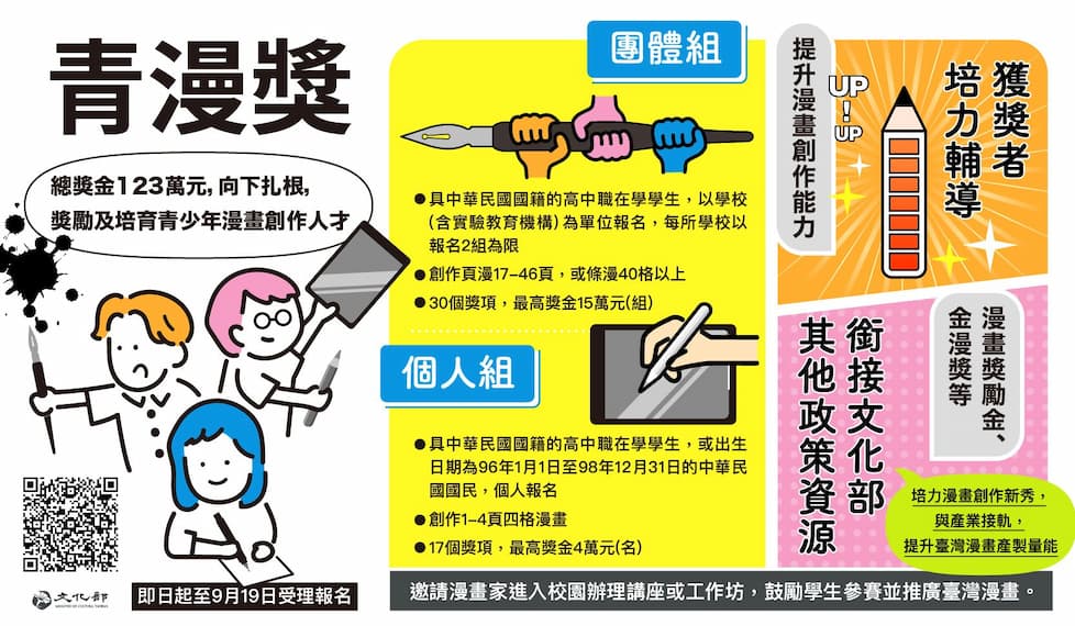 迎向T-comics新臺漫時代 首屆青漫獎即日起受理報名的圖片